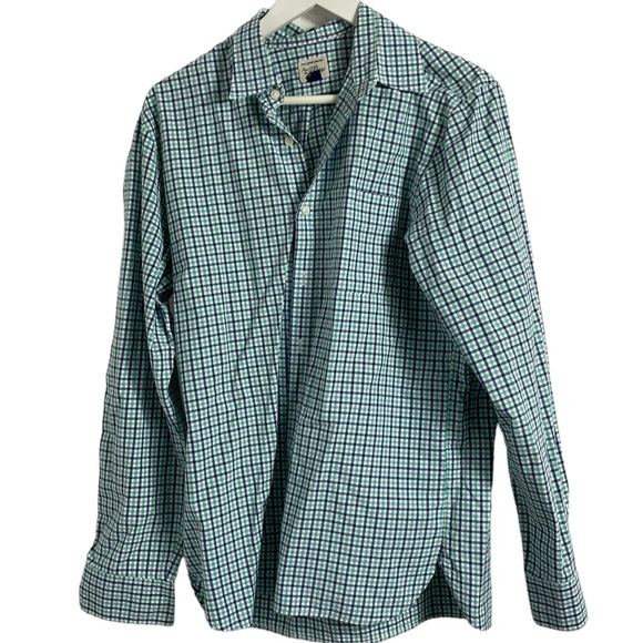 J.Crew Mens Shirt M Slim Blue Gingham Long Sleeve Secret Wash - Picture 2 of 3
